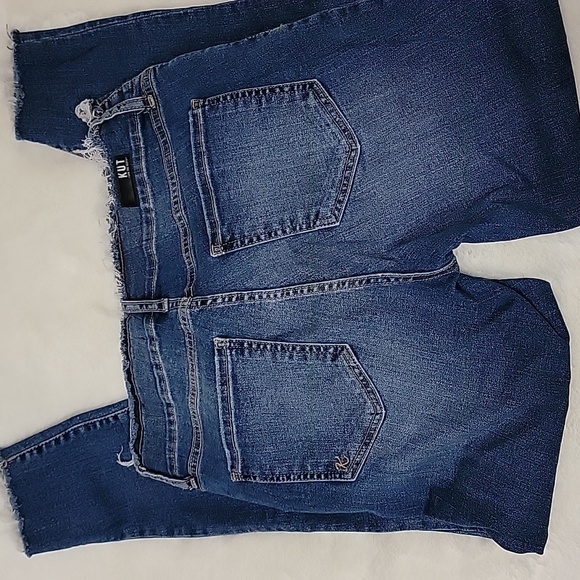 Kut from the Kloth High Rise Ankle Skinny Distressed Blue Jeans - Picture 2 of 4